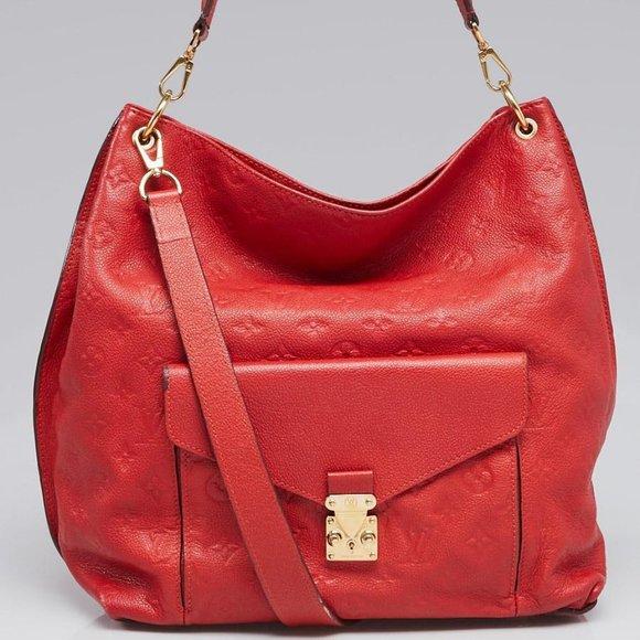 Louis Vuitton Handbags - Auth Louis Vuitton red empreinte hobo discontinued